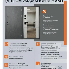 ТД 10 СМ 2МДФ БЕТОН ЗЕРКАЛО